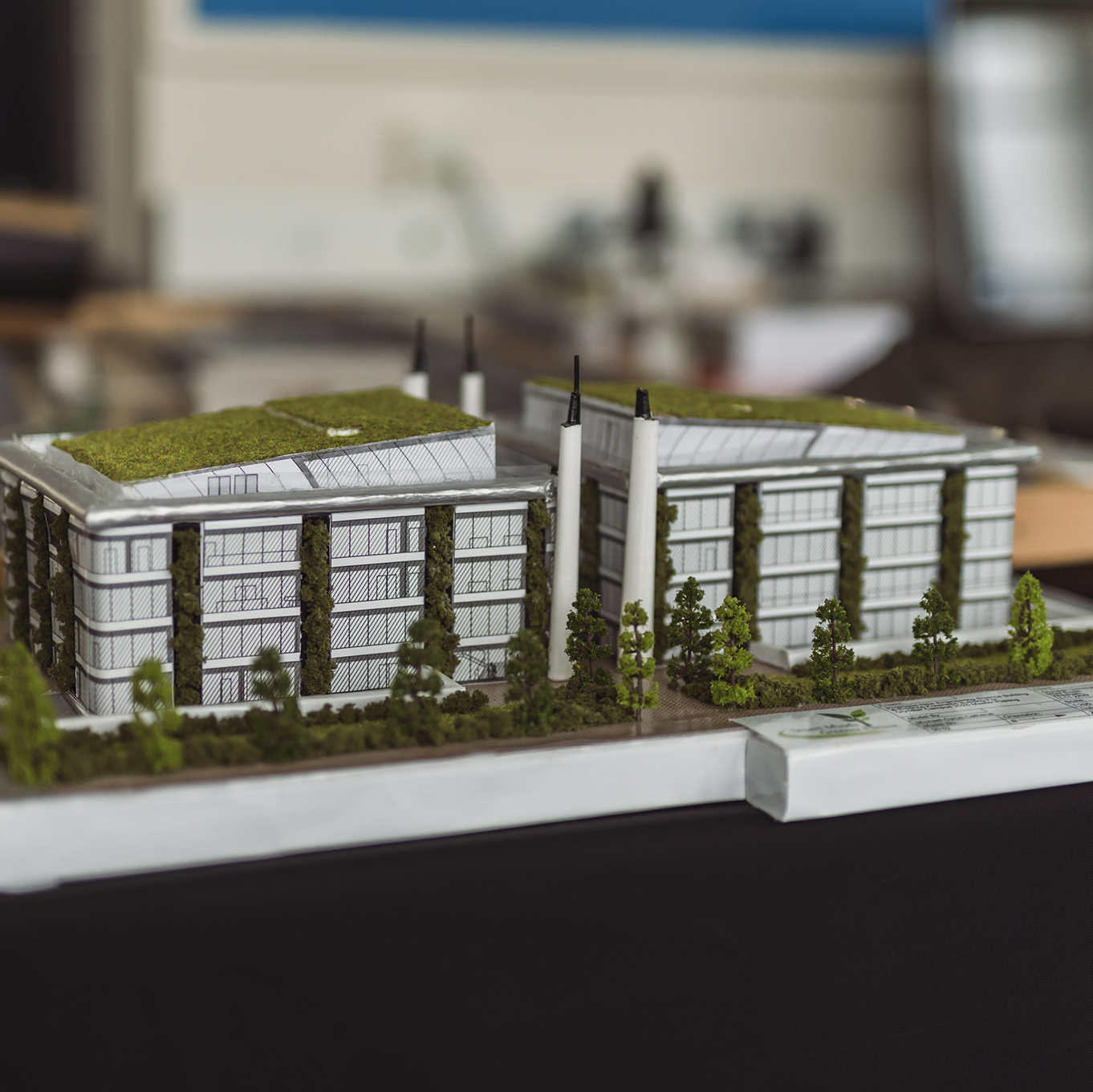 A 3D model of a building in a built environment class