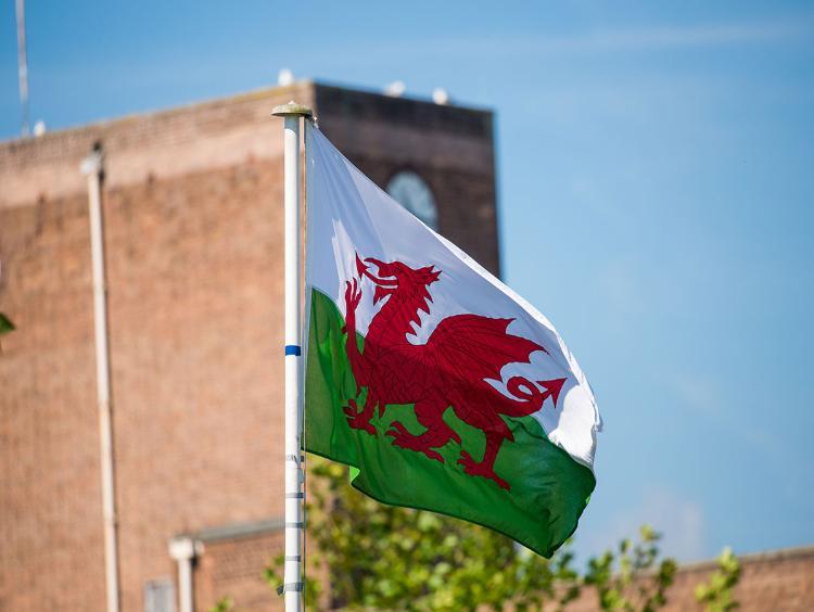 Welsh flag on campus